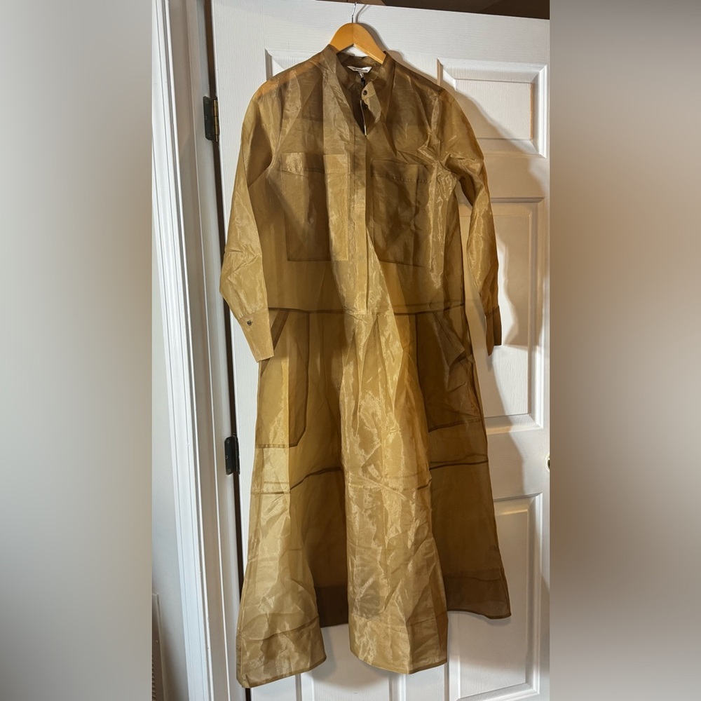 NWT! Banana Republic Organza Maxi Shirt Dress - Size Medium - Picture 5 of 10